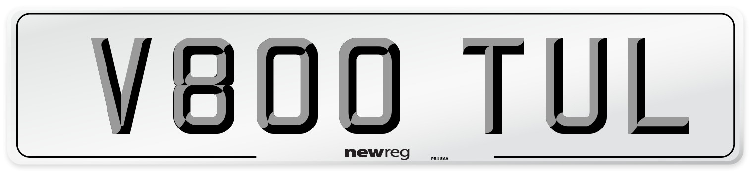 V800 TUL Number Plate from New Reg